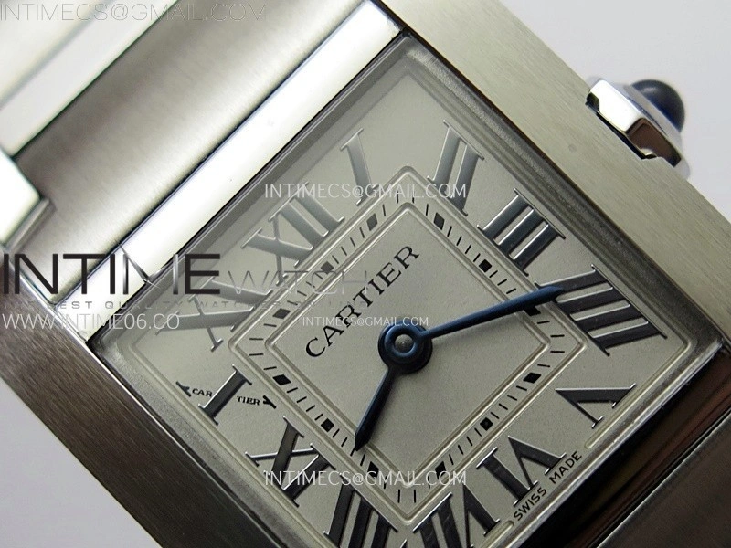 Tank Francaise Ladies 21.2mm SS 8848F 1:1 Best Edition Silver Dial on SS Bracelet Ronda Quartz